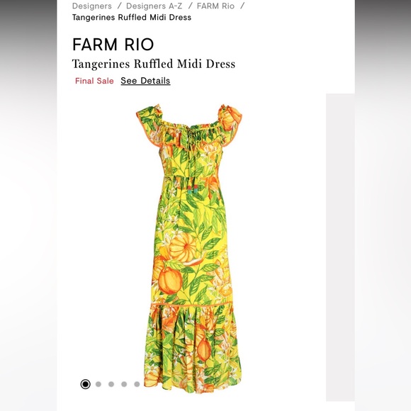 Farm Rio Ruffled Tangerine Dress - Picture 3 of 5